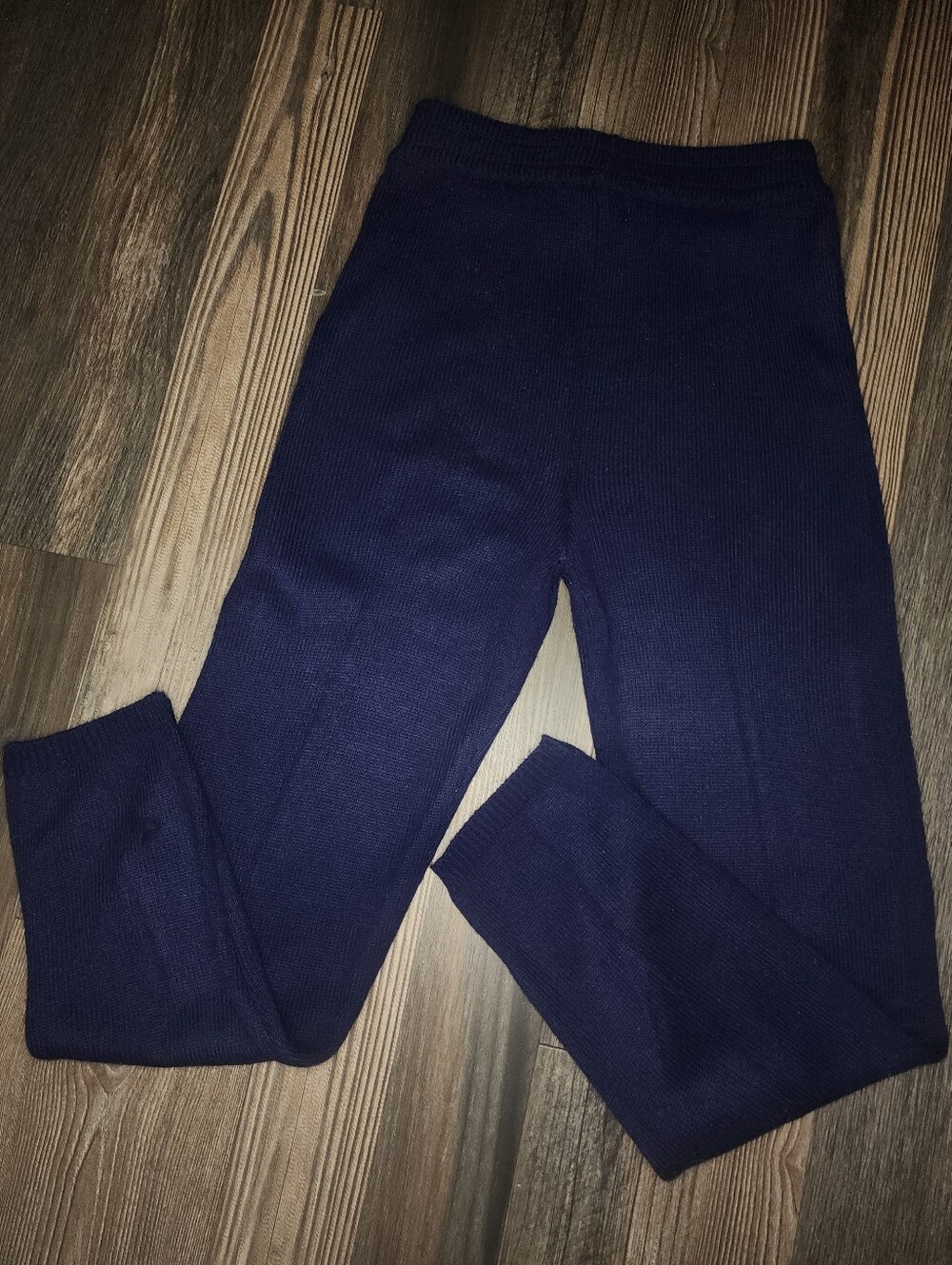 Vintage A'Milano Sweater Pants Small Navy Blue Elastic Waist Acrylic Retro 80s